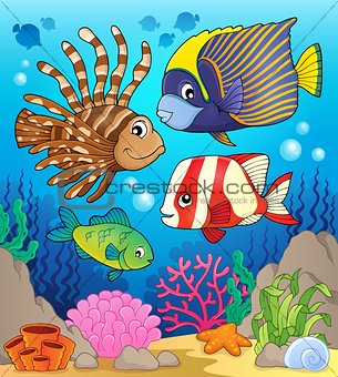 Coral reef fish theme image 1