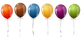 colored flying balloons