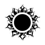 abstract isolated black  sun. vector.