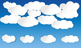 Illustrated clouds on blue sky