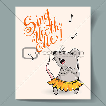 Postcard with a  mouse