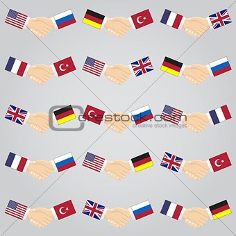 illustration of handshake between countries.