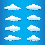 cartoon clouds set