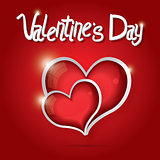 Red Hearts Valentine day background. 