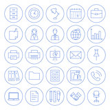 Line Circle Business Office Icons Set