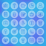 Line Circle Web Business Office Icons Set