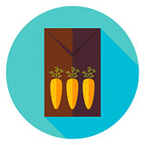 Three Carrots Garden Package with Seeds Circle Icon