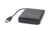 Black external hard disk with cable
