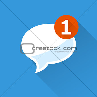 Incoming message - notification icon, speech bubble