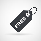 Icon of price tag with word Free