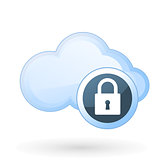 Security in cloud computing - cloud and padlock icon