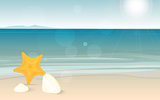 Travel and holiday landscape long banner with ocean