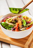 Glass noodles with vegetables and chicken