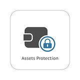 Assets Protection Icon. Flat Design.