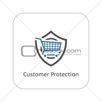 Customer Protection Icon. Flat Design.