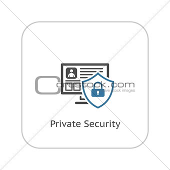 Private Security Icon. Flat Design.