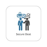 Secure Deal Icon. Flat Design.