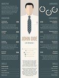 Modern resume cv template with business suit
