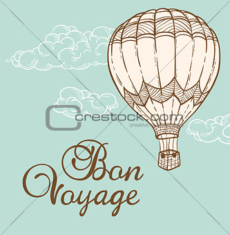 Vintage background with air balloon