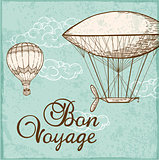 Vintage background with air balloons