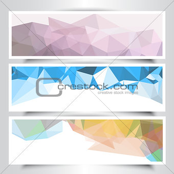 Abstract geometric design banners