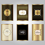 Gold stylish brochure templates
