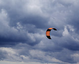 Power kite and gray sky