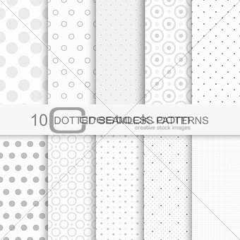 Set of seamless patterns with dots