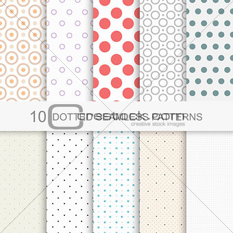 Dotted seamless vector patterns