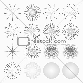 Abstract dot shapes, vector set