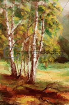 Landscape, Autumn Forest,