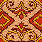 Knitted Seamless Pattern mainly in red and yellow