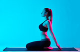 woman yoga exercices Vajrasana