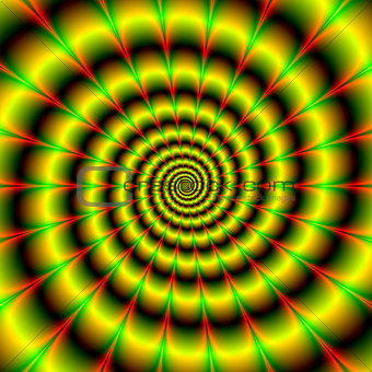 Spiral in Yellow Red and Green
