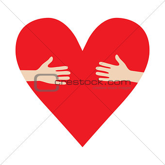 Heart In Hands hug vector donation encourage illustration