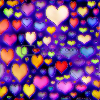 Colorful hearts texture