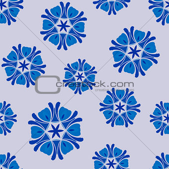Seamless pattern blue boho chic