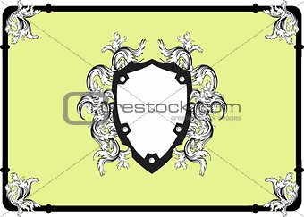 heraldic corners shield background