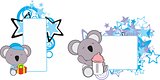 sweet baby koala cartoon set