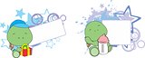 sweet baby turtle cartoon set