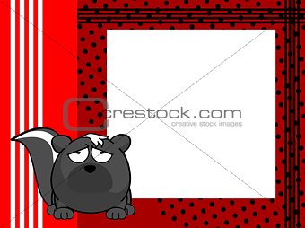 sad skunk ball frame cartoon background