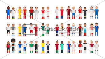 Cup 2016 Football players in pixels