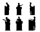Six lecturers silhouettes