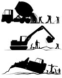Three construction scenes