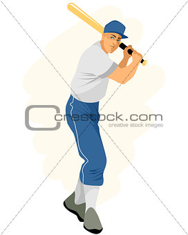 Baseball player with bat