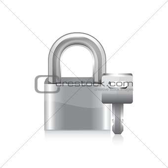 Lock with key.