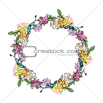 Floral wreath sketch for your design