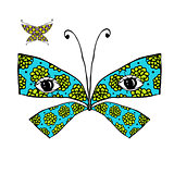 Colorful butterfly with eyes for your design