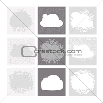 Cloud shape backgrounds, set for your design