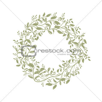 Leaf wreath sketch for your design